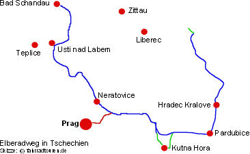 Elberadweg und Tipp Radkarte - Elbe-Radweg Prag Dresden Magdeburg