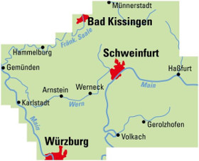 Blattschnitt der ADFC Regionalkarte Schweinfurt