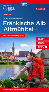 Fahrradkarte Frünkische Alb Altmühltal ADFC Radturenkarte Coverbild 2022