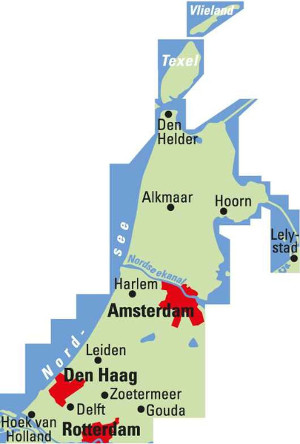 Blattschnitt der Fahrradkarte Nordholland Amsterdam ADFC Regionalkarte 2021