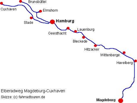 Elberadweg und Tipp Radkarte - Elbe-Radweg Prag Dresden Magdeburg