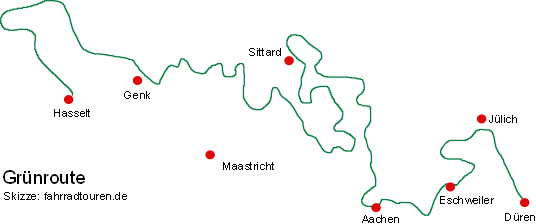 Grünroute Radweg Skizze bei fahrradtouren.de